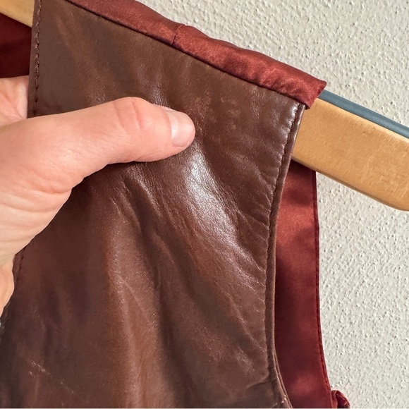 Vintage Berman’s The Leather Experts Brown Leather Vest size 14 - Picture 9 of 15